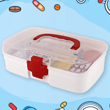 3 Compartment Medical Box, 1 Piece, Indoor Outdoor Medical Utility, Medicine Storage Box, Detachable Tray Medical Box Multi Purpose Regular Medicine, First Aid Box with Handle, Transparent Lid & Color Box