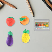 Mini Cute Vegetables and Fruits Erasers or Pencil Rubbers for Kids, 1 Set Fancy & Stylish Colorful Erasers for Children, Eraser Set for Return Gift, Birthday Party, School Prize, 3D Erasers  (4 pc Set)