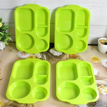 Unbreakable Plastic Food Plates / Biodegradable 5 Compartment Square Plate for Food