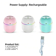 Portable Lighting Mini Humidifier, USB Personal Desktop Air Humidifier for Baby Bedroom Travel Office Home with Light, Cool Mist Humidifier, Essential Oil Diffusers, Cool Mist Humidifiers (250 ML)