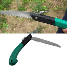 Handsaw for pruning and cutting, folding design for easy storage, suitable for various materials.