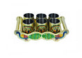 Peacock design serving tray with handles