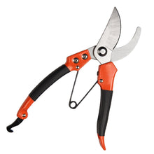 Sharp garden shears for pruning and trimming plants.